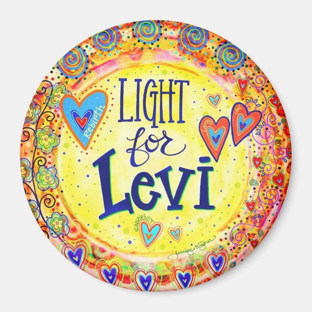 "Light for Levi" "Inspirief Magnet" Magnet (Framsidan)