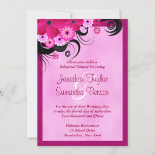 Light Fuchsia 5x7 Bröllop Rehearsal Dinner Inbjuda Inbjudningar