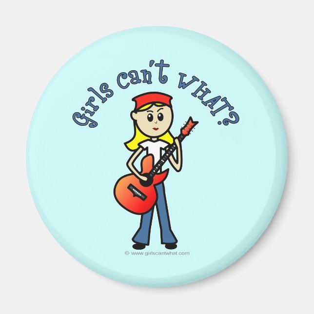 Light Girl Guitar Player Magnet (Framsidan)