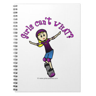 Light Girl Skater med Helmet Anteckningsbok Med Spiral