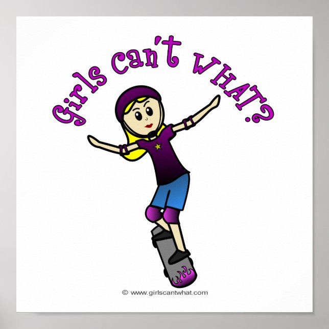 Light Girl Skater med Helmet Poster (Framsidan)