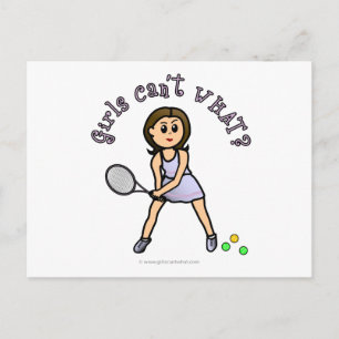 Light Girls Tennis Player Vykort