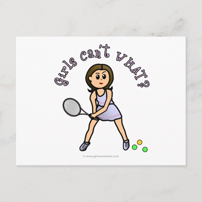 Light Girls Tennis Player Vykort (Framsida)