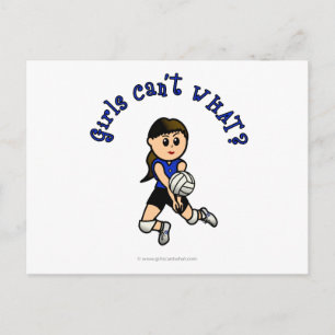 Light Girls Volleyball i Blue Uniform Vykort