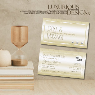 Light Golden with Diamonds and Logotyp Luxury Snyg Visitkort