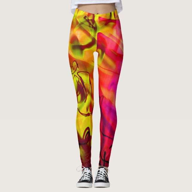 Light Graffiti Urban Graphic Art modern abstrakt Leggings (Framsida)