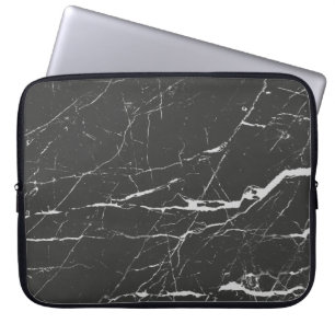 Light Grått and Black Marble Stone Mönster Laptop Fodral