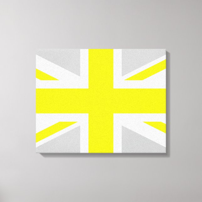 Light Grått and Gult Union Jack Canvastryck (Framsida)