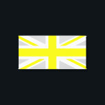 Light Grått and Gult Union Jack Canvastryck<br><div class="desc">Light grått och gult mönster baserat på Union Jack.</div>