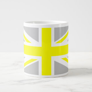 Light Grått and Gult Union Jack Jumbo Mugg