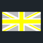 Light Grått and Gult Union Jack Poster<br><div class="desc">Light grått och gult mönster baserat på Union Jack.</div>
