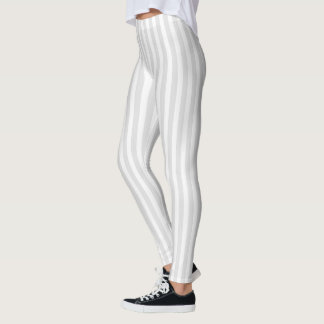 Light grått and white candy rand leggings