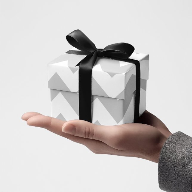 Light Grått and White Chevron Presentpapper (Light Grey and White Chevron Wrapping Paper)