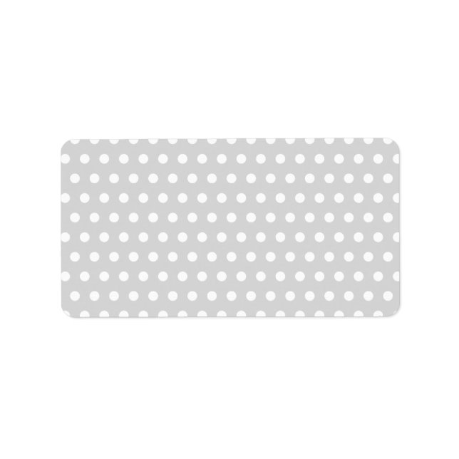 Light Grått and White Polka Dot Mönster. Adressetikett (Framsidan)