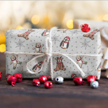 Light Grått Babys Första julvintern Djur