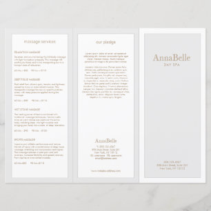 Light Grått Beauty Hair Salon Spa TriFold Brochure