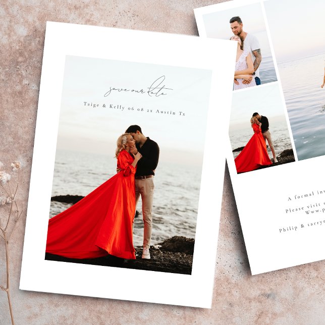 Light grått calligraphy ram fotocalligraphy spara datumet (Skapare uppladdad)