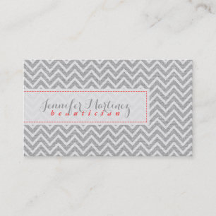 Light Grått Chevron Mönster Linen Struktur 3a Visitkort