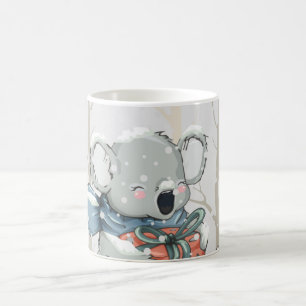 Light Grått Cute Koala i Snowfall Skogen Mugg