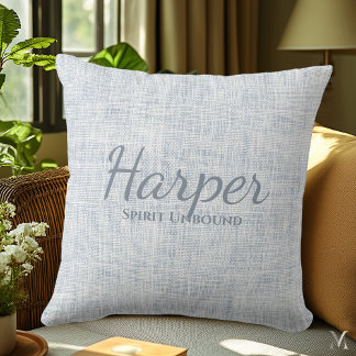 Light Grått Denim Struktur | Anpassningsbar Rustic Kudde