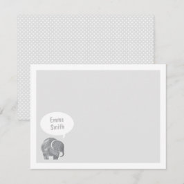 Light Grått Elephant Kids Personal Stationery Inbjudningar