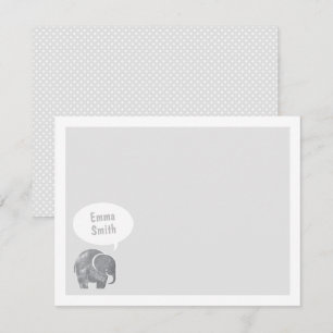 Light Grått Elephant Kids Personal Stationery Inbjudningar