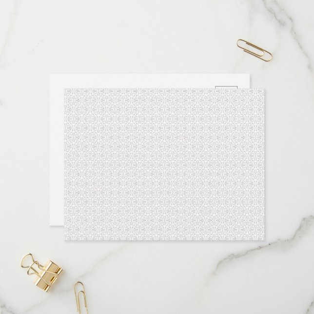 Light Grått Geometric Tile Mönster Inbjudan Vykort (Fram/Back In Situ)