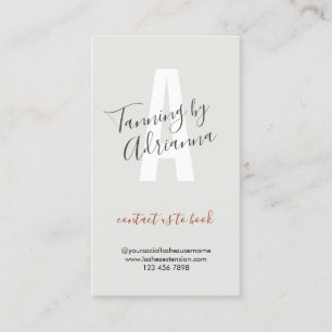 Light Grått Makeup Salon Spray Tan-eftervård Visitkort