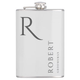 Light Grått Masculine Monogram Marskalkars Gift Fickplunta