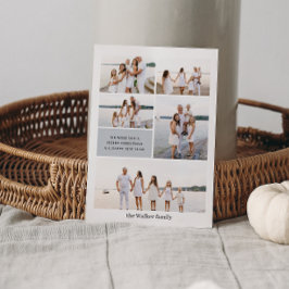 Light GRÅTT Modern Neutralt 5 Photo Elegant Julkort