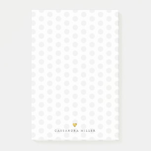 Light Grått Polka dots Post-it Block