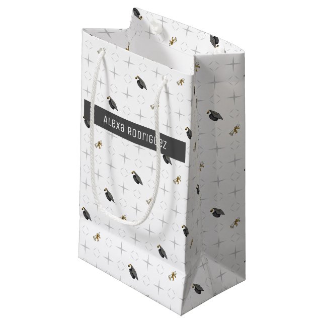 Light Grått Studentmössas and Diploma Mönster (Framsidan Vinklad)