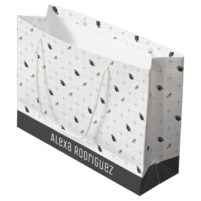 Light Grått Studentmössas and Diploma Mönster (Framsidan Vinklad)