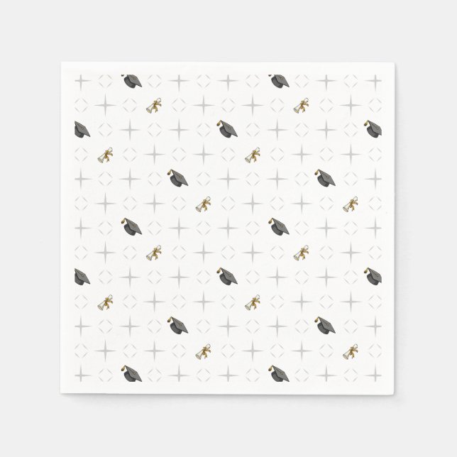 Light Grått Studentmössas and Diploma Mönster Pappersservett (Framsidan)