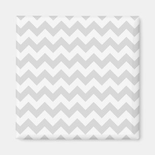 Light Grått White Chevron Zig-Zag Mönster Magnet