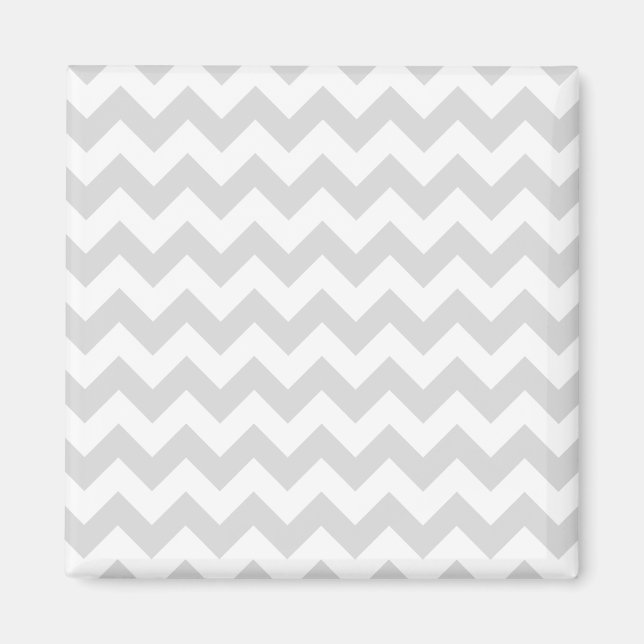 Light Grått White Chevron Zig-Zag Mönster Magnet (Framsidan)