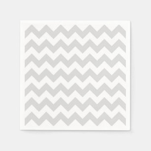Light Grått White Chevron Zig-Zag Mönster Pappersservett