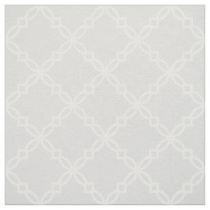 Light Grått, White Finare Moroccan Quatrefoliil Tyg