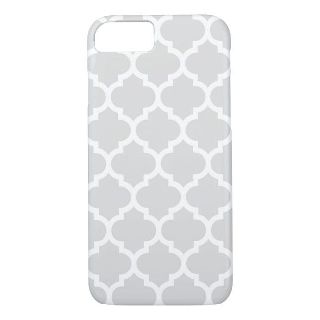 Light Grått White Moroccan Quatrefoil Mönster #5 Case-Mate iPhone Skal (Baksida)