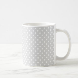 Light Grått White Polka Dot Mönster Kaffemugg