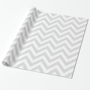 Light Grått White XL Chevron ZigZag Mönster Presentpapper