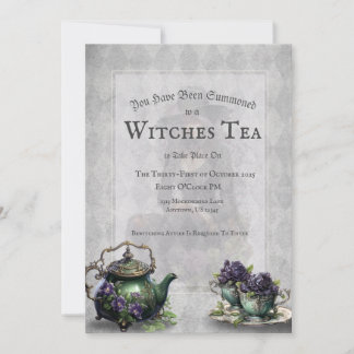 Light Grått Witches Tea Enchanting Brew-inbjudan Inbjudningar