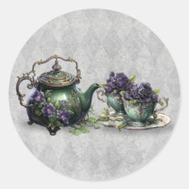 Light Grått Witches Tea Enchanting Brew Sticker Runt Klistermärke