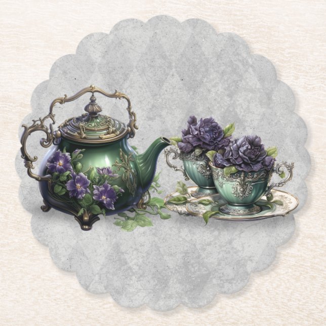 Light Grått Witches Tea Enchanting Brew Underlägg Papper (Framsida)