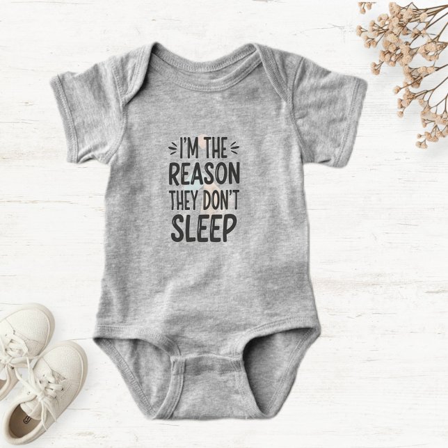 Light Gray Baby Bodysuit with Funny Phrase  T Shirt (Skapare uppladdad)