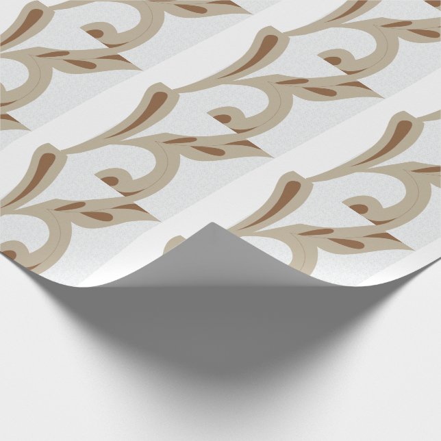 Light Gray Geometric Floral |Modern Summer Pattern Presentpapper (Hörn)