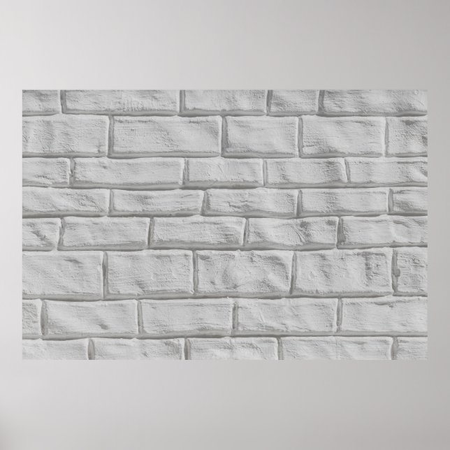 Light gray or white brick wall surface texture bac poster (Framsidan)