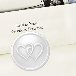 Light Gray Two Hearts Intertwined Wedding Runt Klistermärke