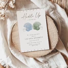 Light Green Blue Huddle Up Twin Boys Baby Shower Inbjudningar