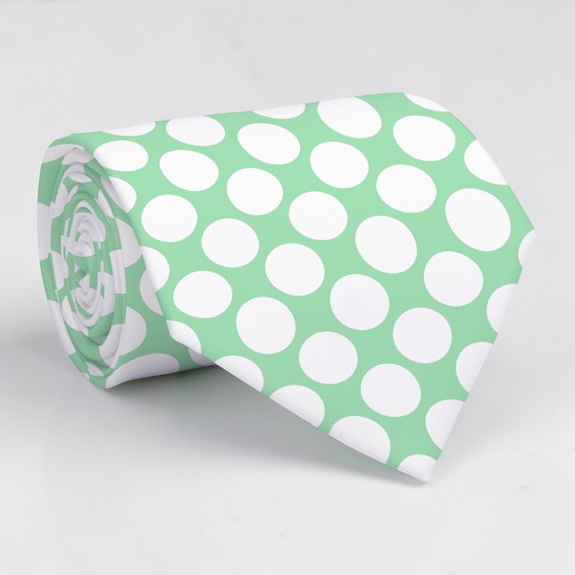 Light Green Jumbo Polka Dots Custom Necktie Slips (Skapare uppladdad)
